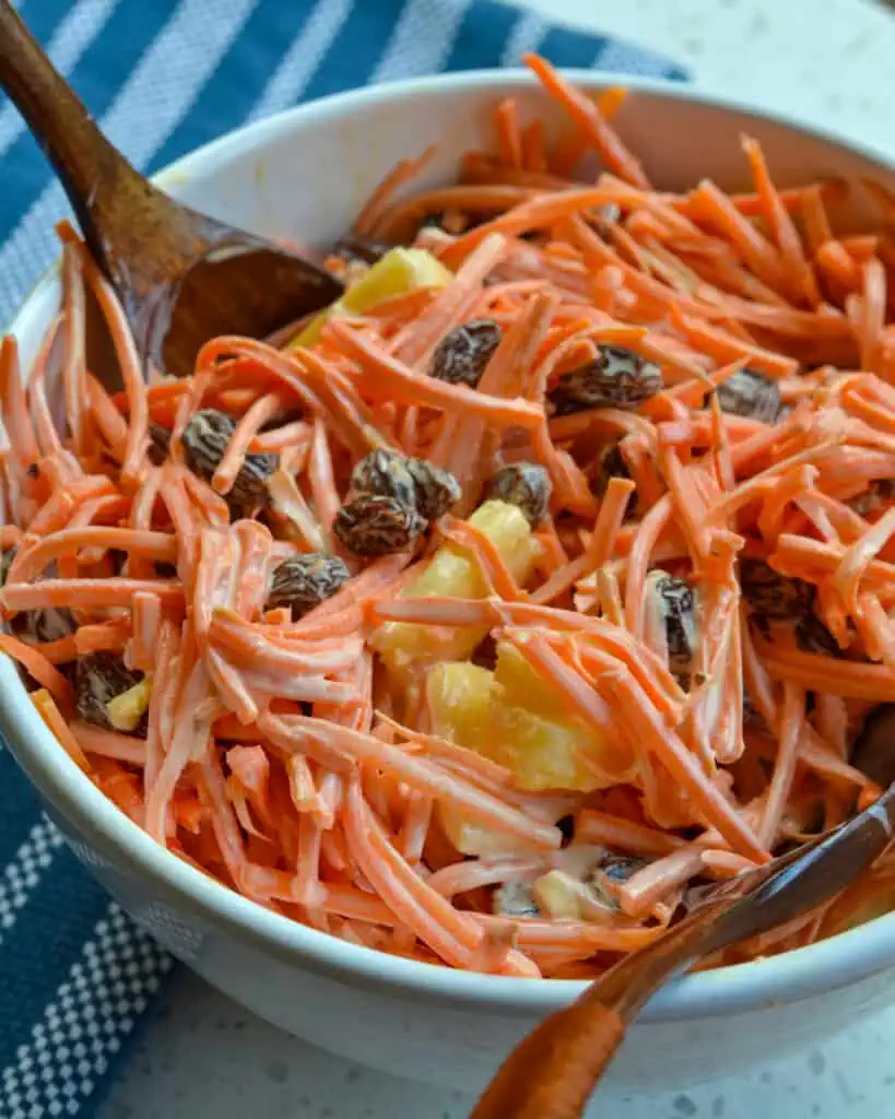 You are going to love this delectable Carrot Salad made in just a few minutes with seven easy ingredients.