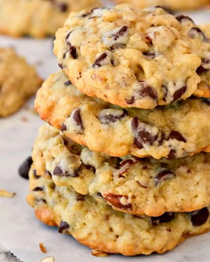 These fully loaded Cowboy Cookies are scrumptious treats filled with chocolate chips, oatmeal, chopped pecans, and coconut.