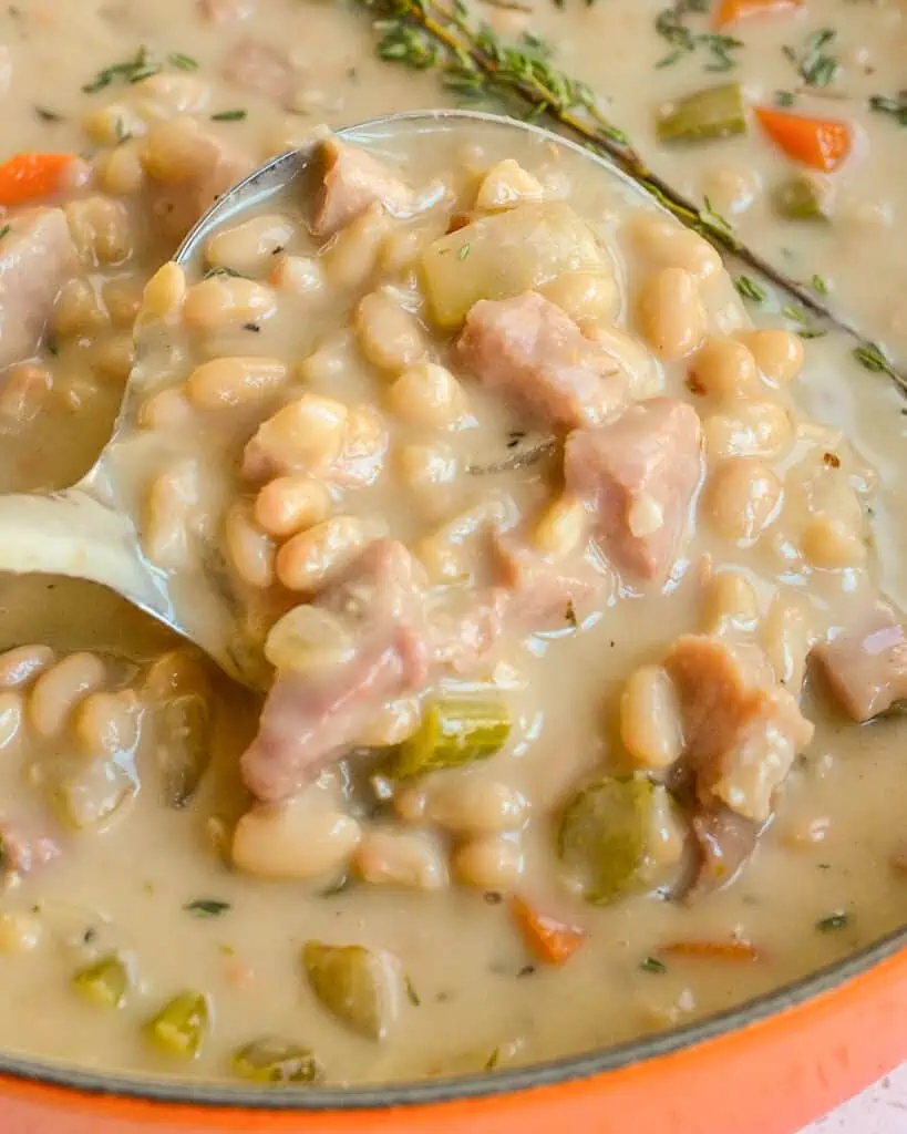 Nothing beats a warm bowl of ham and bean soup on a chilly day.