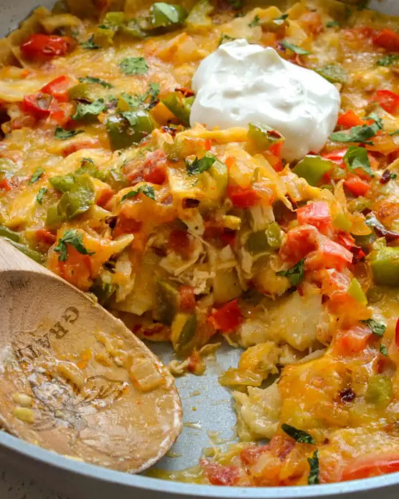 King Ranch Chicken Casserole can be made with poached, baked, or store-bought rotisserie chicken 