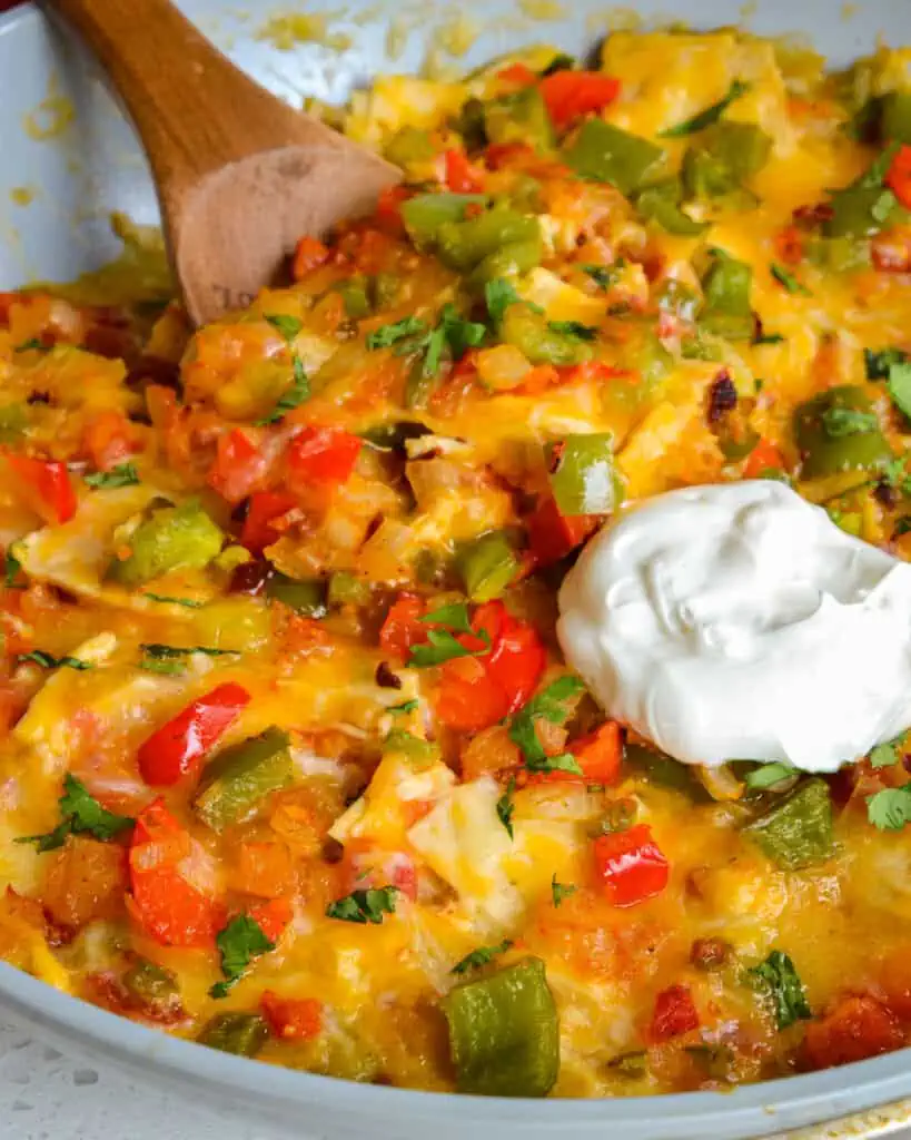 King Ranch Chicken Casserole can be made with poached, baked, or store-bought rotisserie chicken 