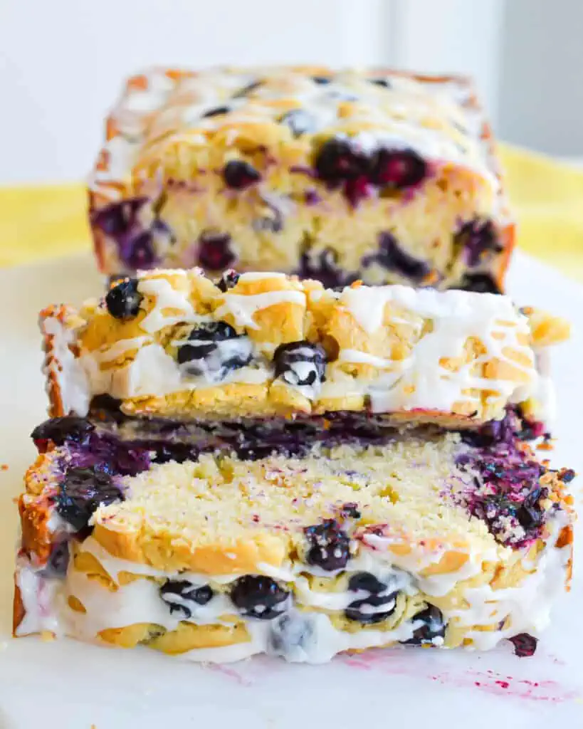 Satisfy your sweet tooth with this mouthwatering recipe for lemon blueberry bread, complete with a tangy glaze for the perfect finishing touch. 