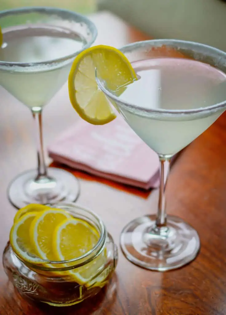 This Lemon Drop Martini Recipe is a lightly sweetened lip smacking lemon lovers treat.  This vodka based cocktail can be prepared in minutes.
