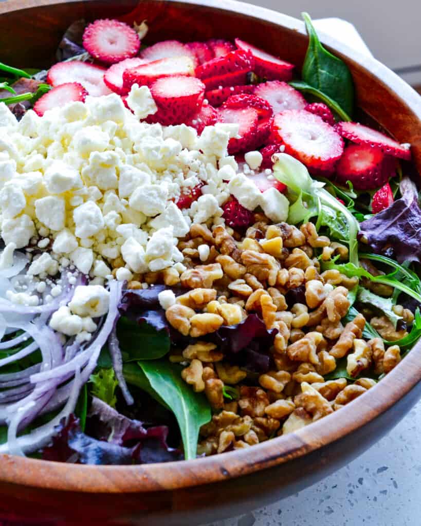This Strawberry Spinach Salad with Poppy Seed Dressing perfectly combines sweet and savory flavors.
