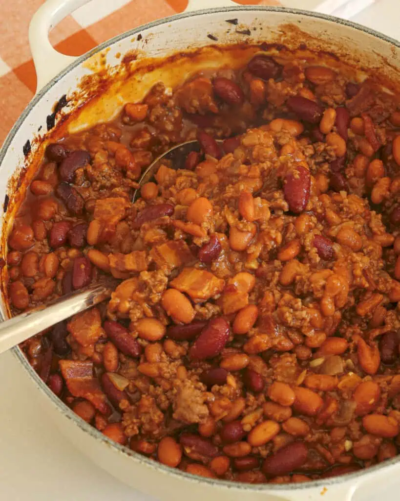 Cowboy Beans Cowboy bean are packed with ground beef, bacon, onion, garlic, spices, and a hint of sweetness.