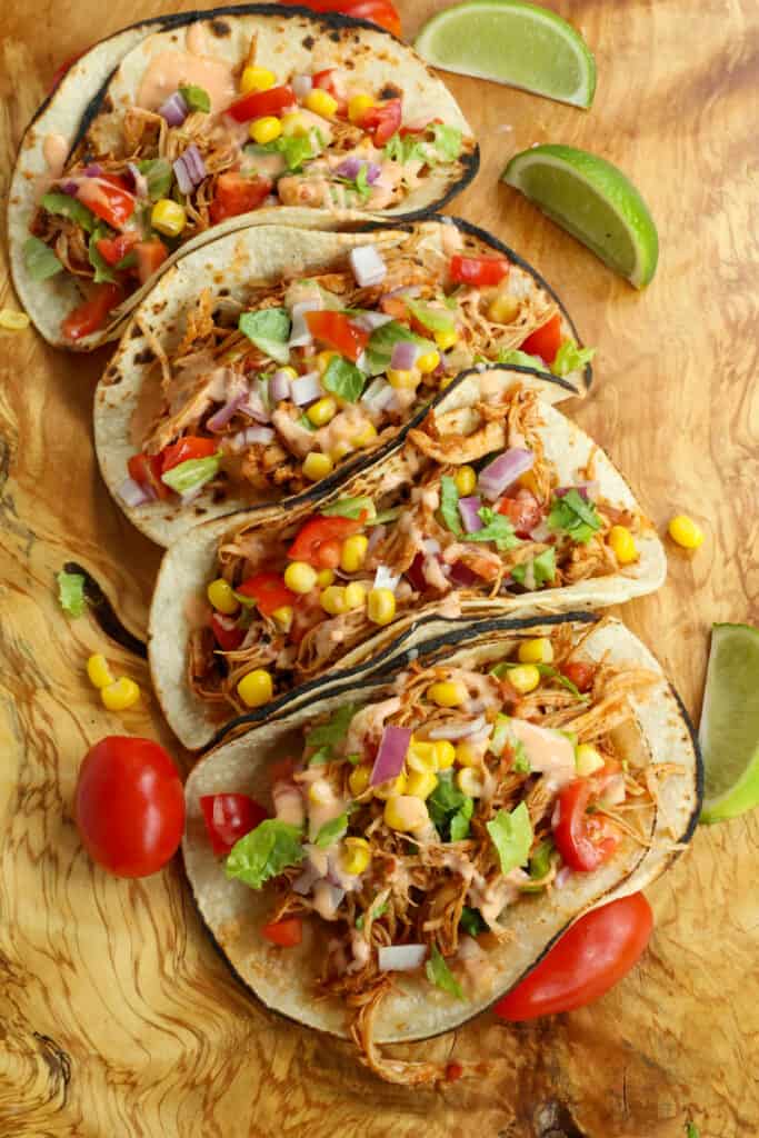 These easy crock pot tacos are so easy to make and always so full of flavor.  Customize the toppings to suite your individual taste. 