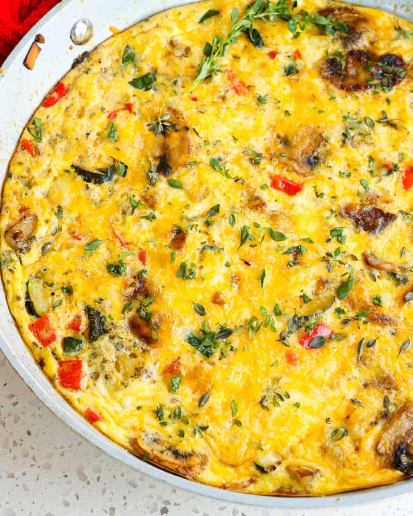 A frittata is an egg dish loaded with veggies, meat, cheese, and just about any leftovers.