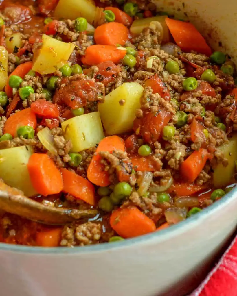 This quick and easy family friendly Hamburger Stew is made in about forty minutes right on the stovetop.