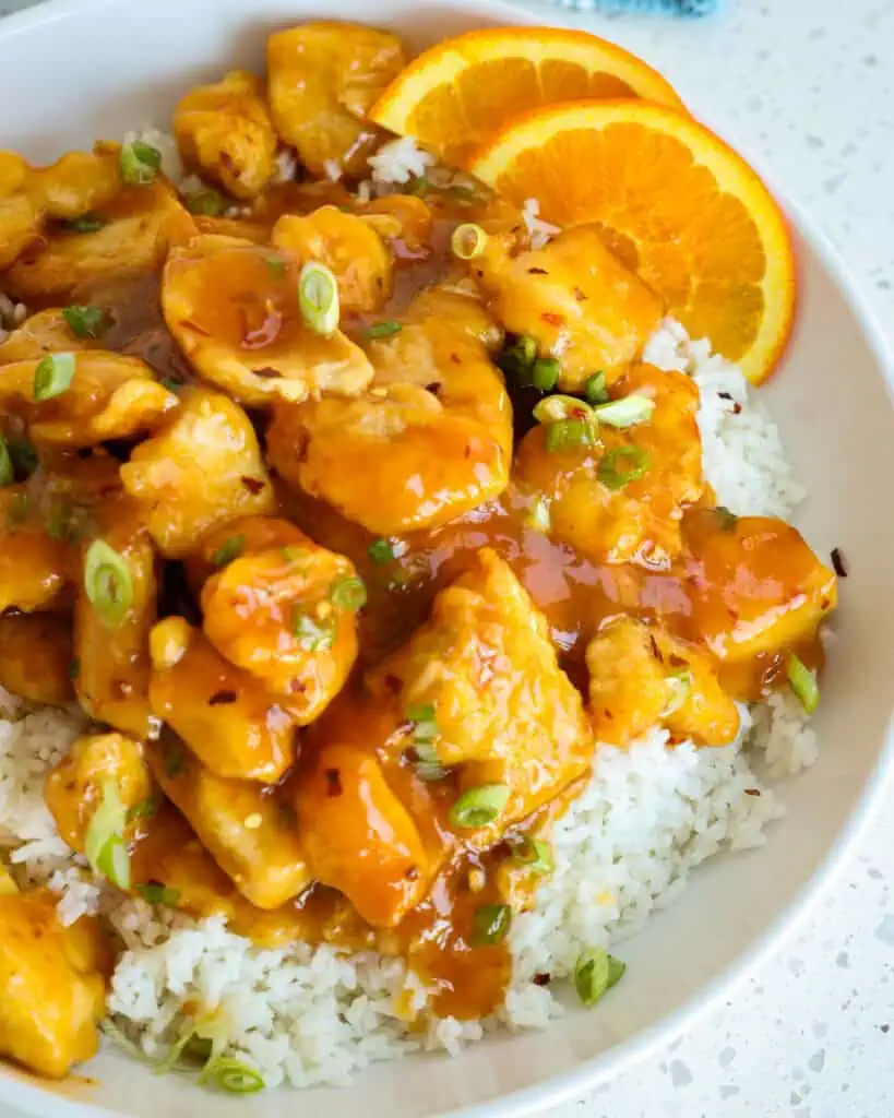 Try this delicious orange chicken recipe that includes a variety of healthy vegetables. 