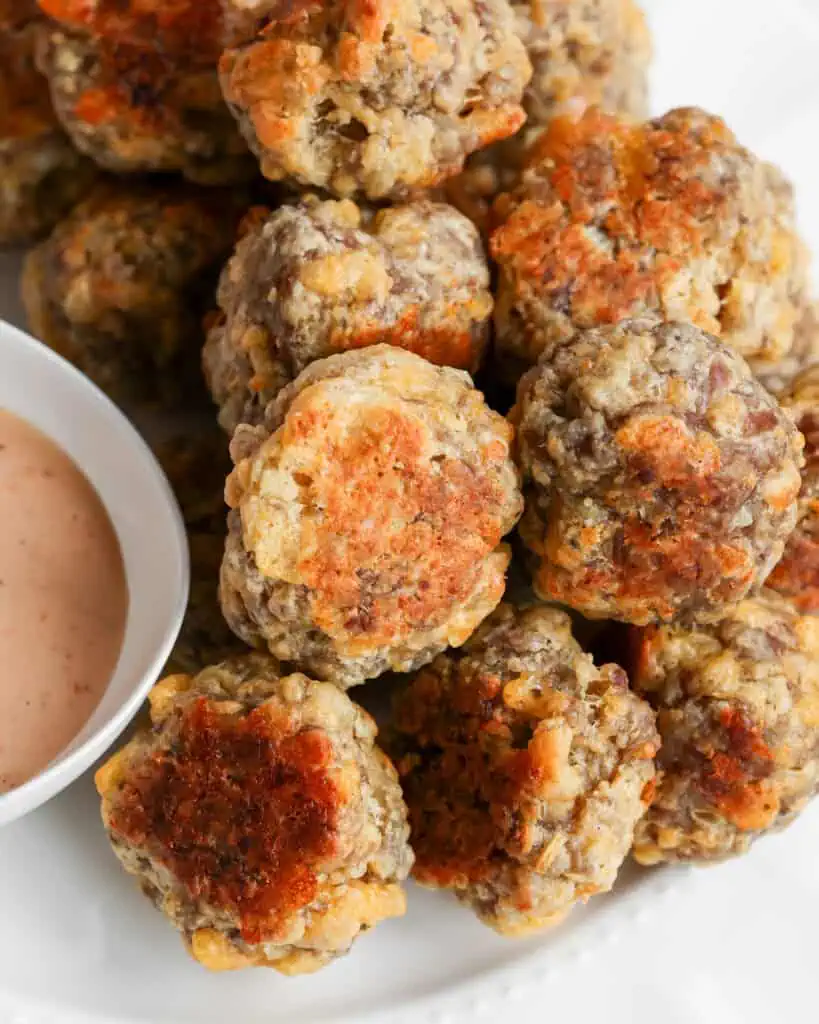 This quick and easy Classic Sausage Balls Recipe makes perfect bite-sized party appetizers or tasty snacks.