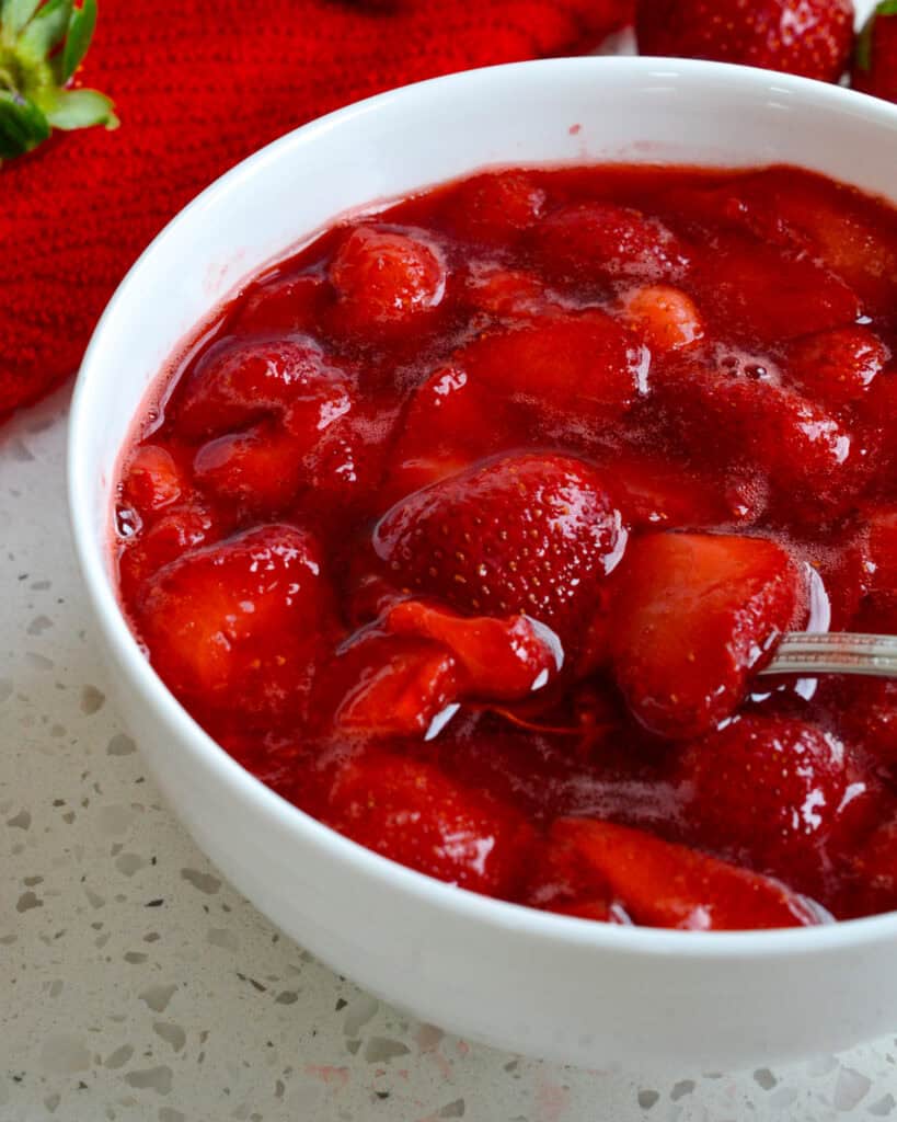 This easy three-ingredient Strawberry Sauce is bursting with fresh strawberry flavor and takes less than twenty minutes to make. 