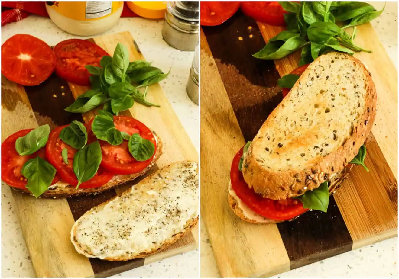 There are several steps to making the best tomato sandwich. 