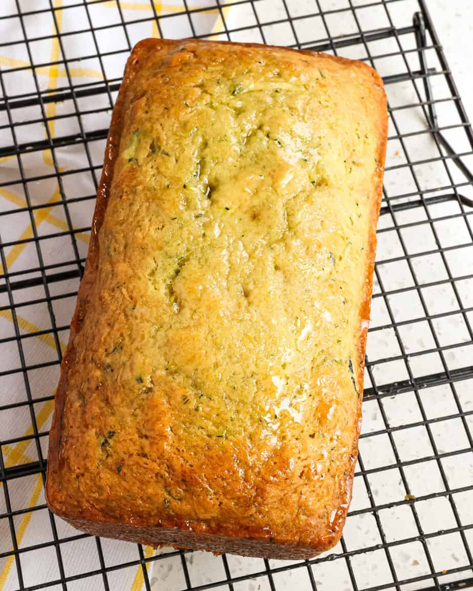 Bake the bread until a toothpick inserted in the center comes out clean. 