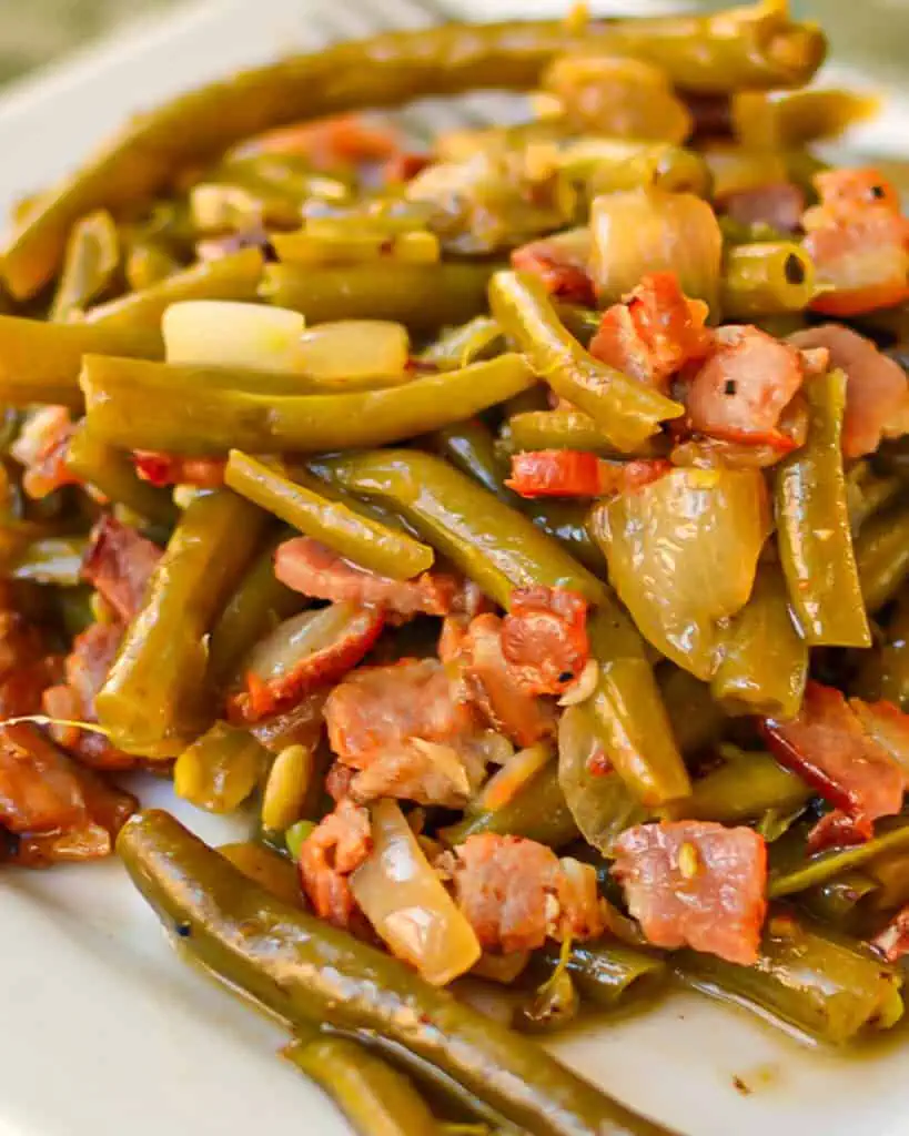 Southern green beans on a plate