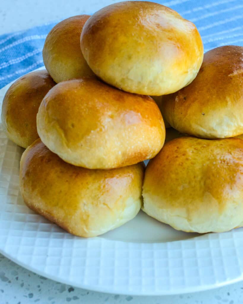 Stacked Runzas ready to be served.