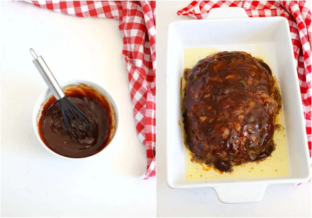 Some of steps for making Cracker Barrel Meatloaf. Meanwhile, whisk the ketchup, balsamic vinegar, brown sugar, and mustard in a small bowl. After the meatloaf bakes for 30 minutes, spread the glaze over the meatloaf.