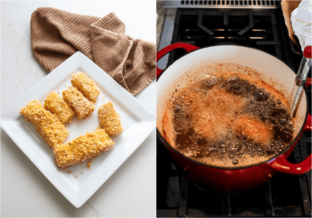Some of the steps to making fried cod. Meanwhile, heat the oil to 350 degrees. Using tongs, carefully add the fried fish to the hot oil. Fry for about 5 minutes, flipping halfway through.