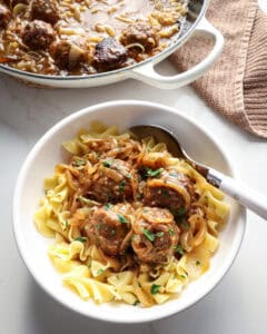 French Onion Meatballs