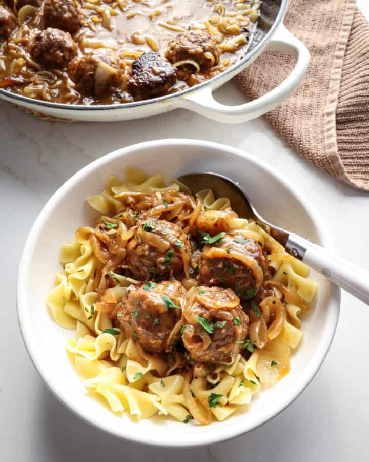 French Onion Meatballs