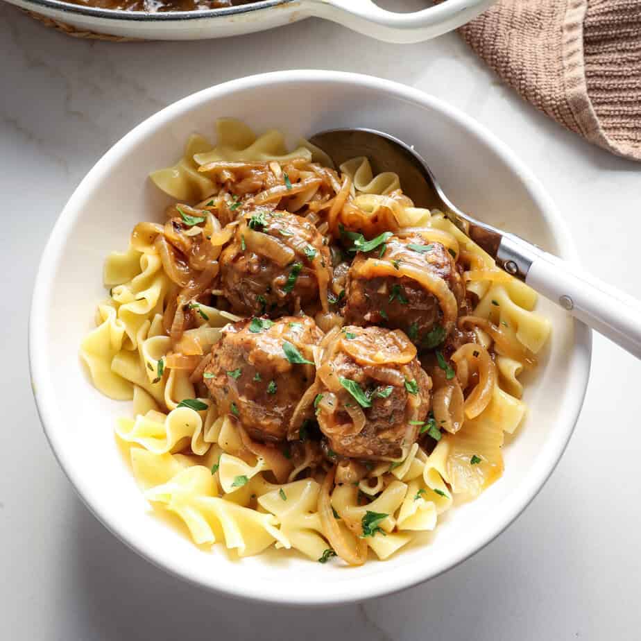 French Onion Meatballs