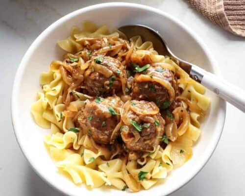 French Onion Meatballs