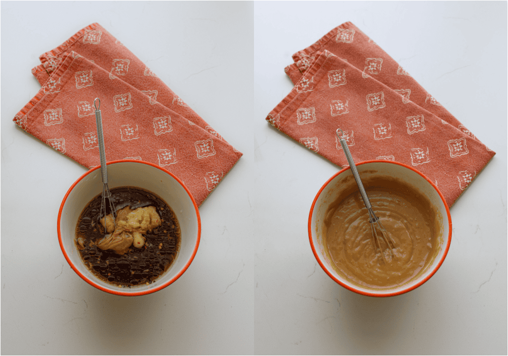 The steps to making Thai peanut dressing. Whisk the dressing together in a medium bowl. whisk in the water a tablespoon at a time until a desired consistency is reached.